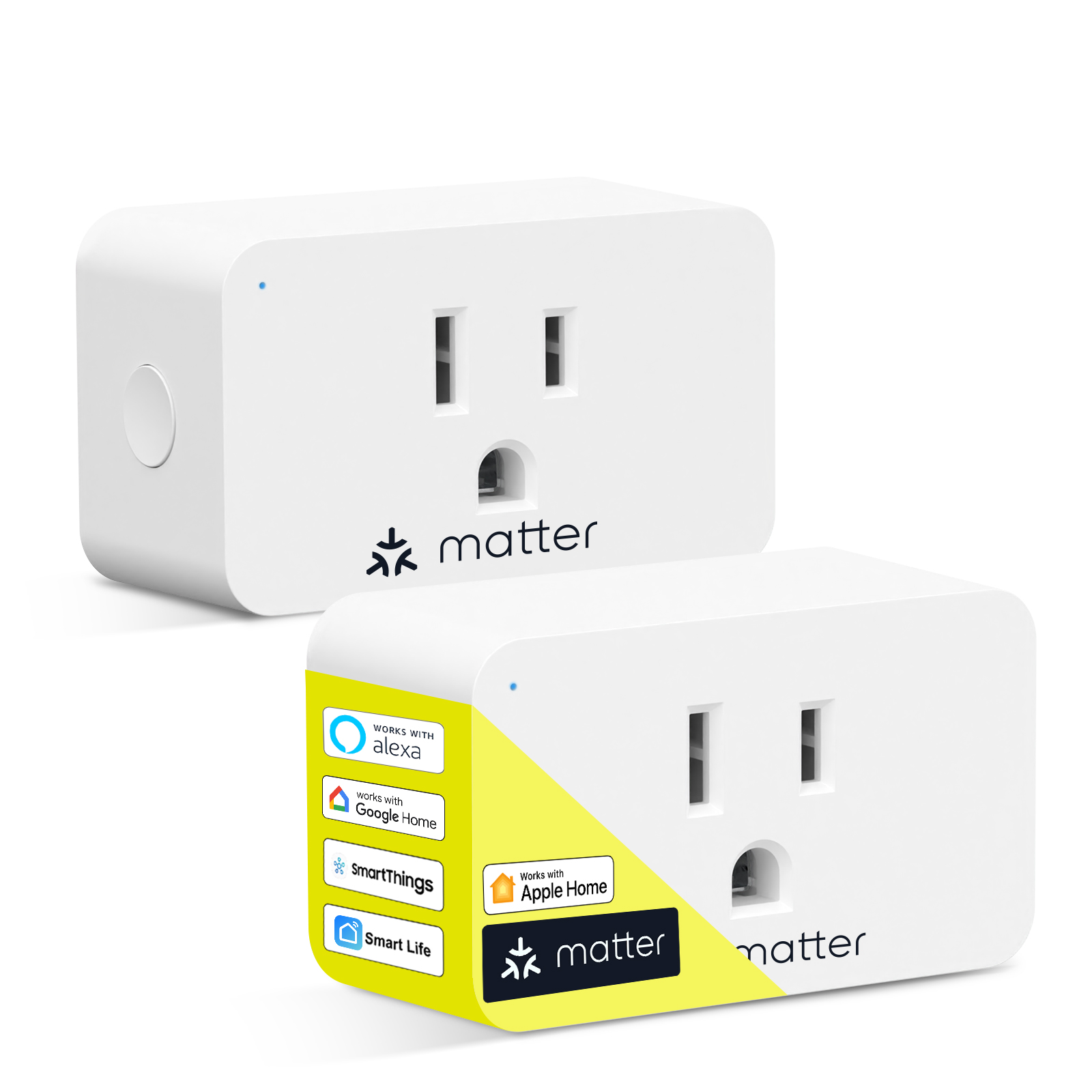 Minoston Matter Smart Plug Compatible with Google Home and Alexa,Protect Privacy, 2.4G Wi-Fi Only, White(MP25M)