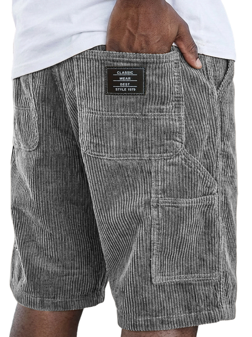 Men's Vintage Corduroy Multi-pocket Work Shorts