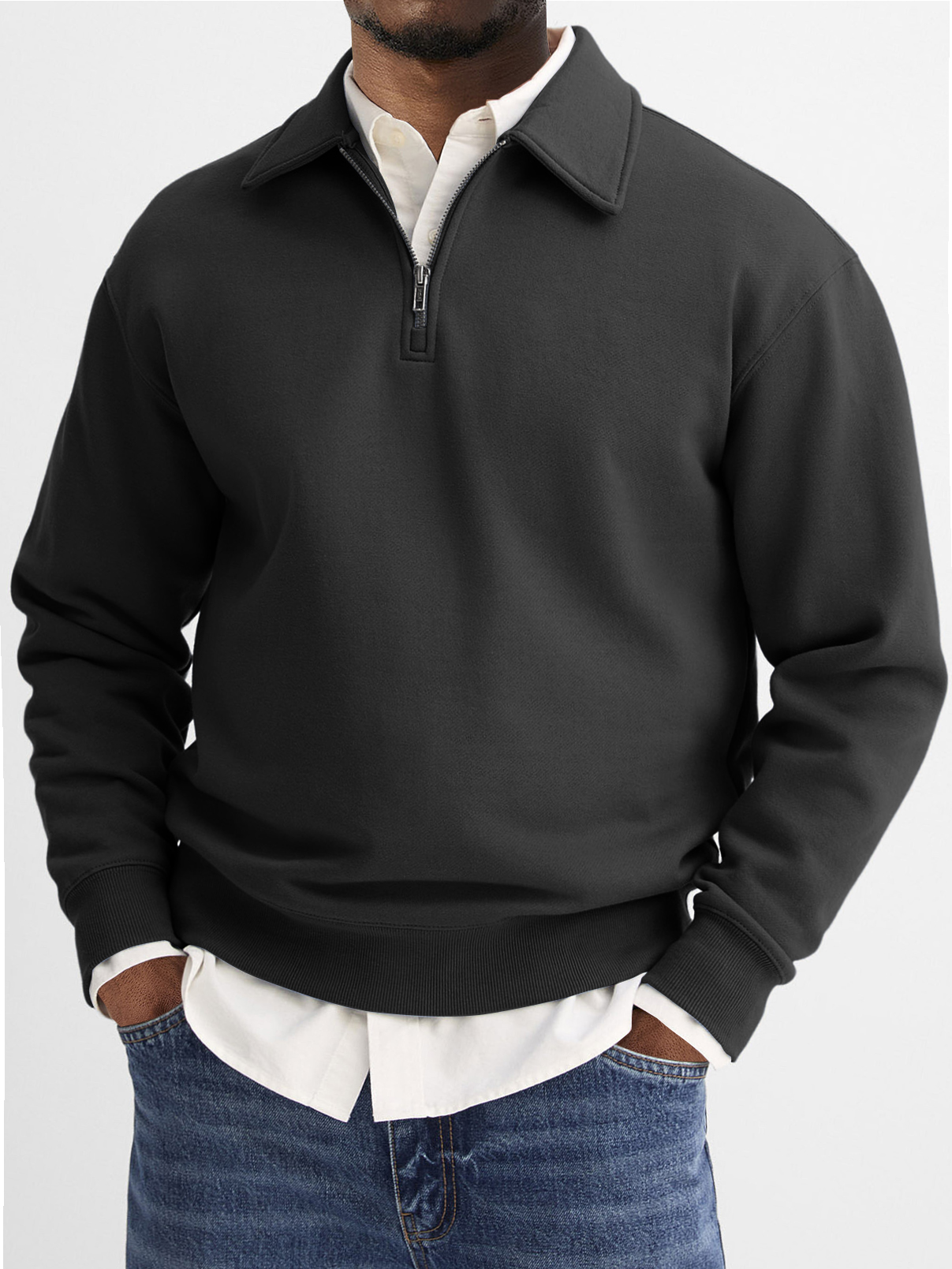 Men's Quarter Zip Lapel Casual And Comfortable Everyday Sweatshirt
