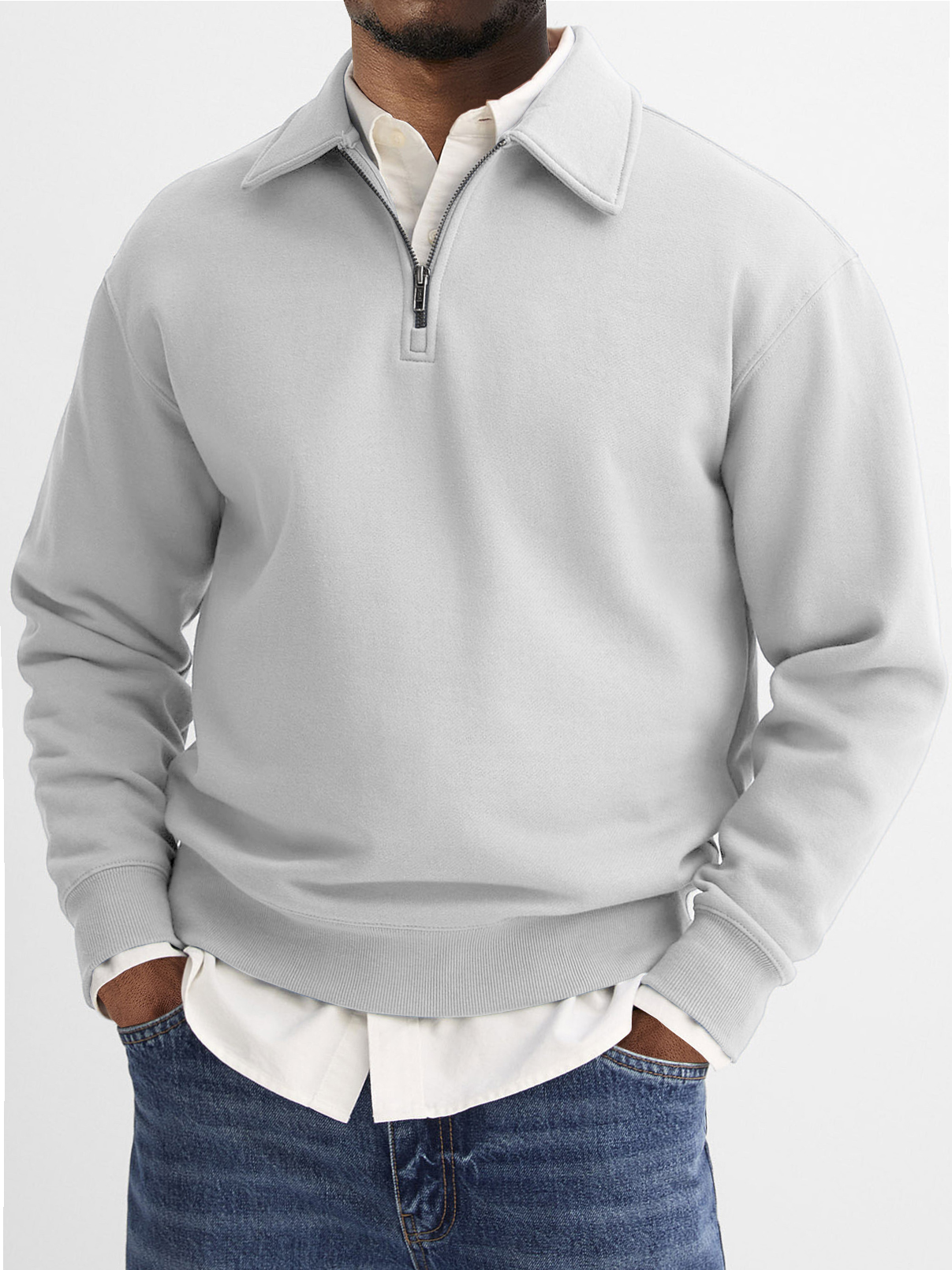 Men's Quarter Zip Lapel Casual And Comfortable Everyday Sweatshirt