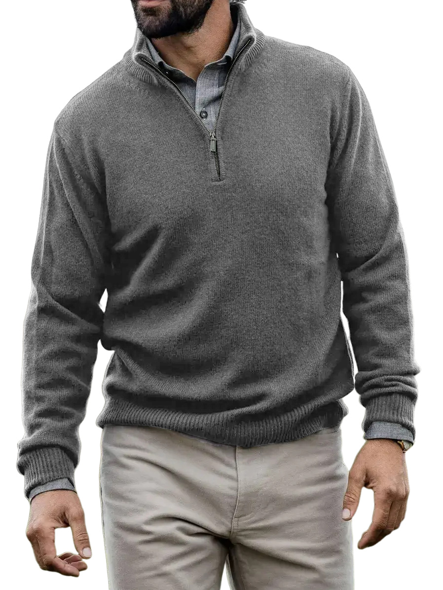 Men's Casual Comfortable Quarter Zip Sweater
