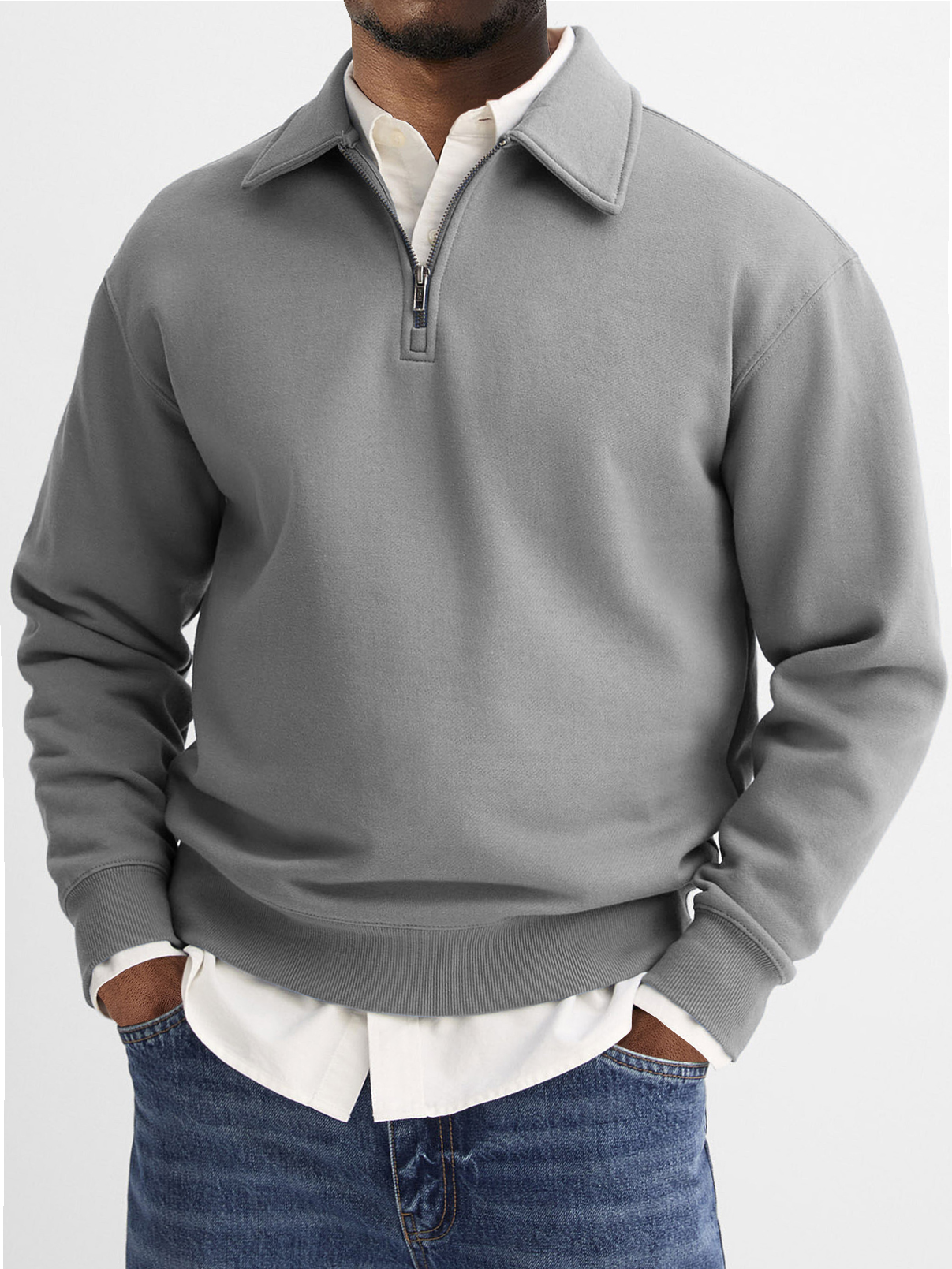 Men's Quarter Zip Lapel Casual And Comfortable Everyday Sweatshirt