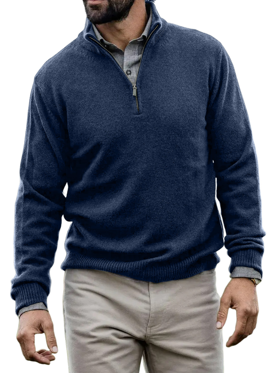 Men's Casual Comfortable Quarter Zip Sweater