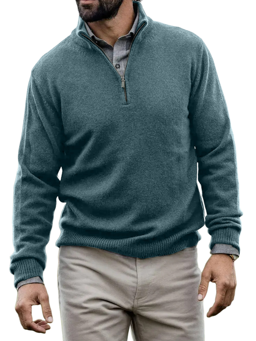 Men's Casual Comfortable Quarter Zip Sweater