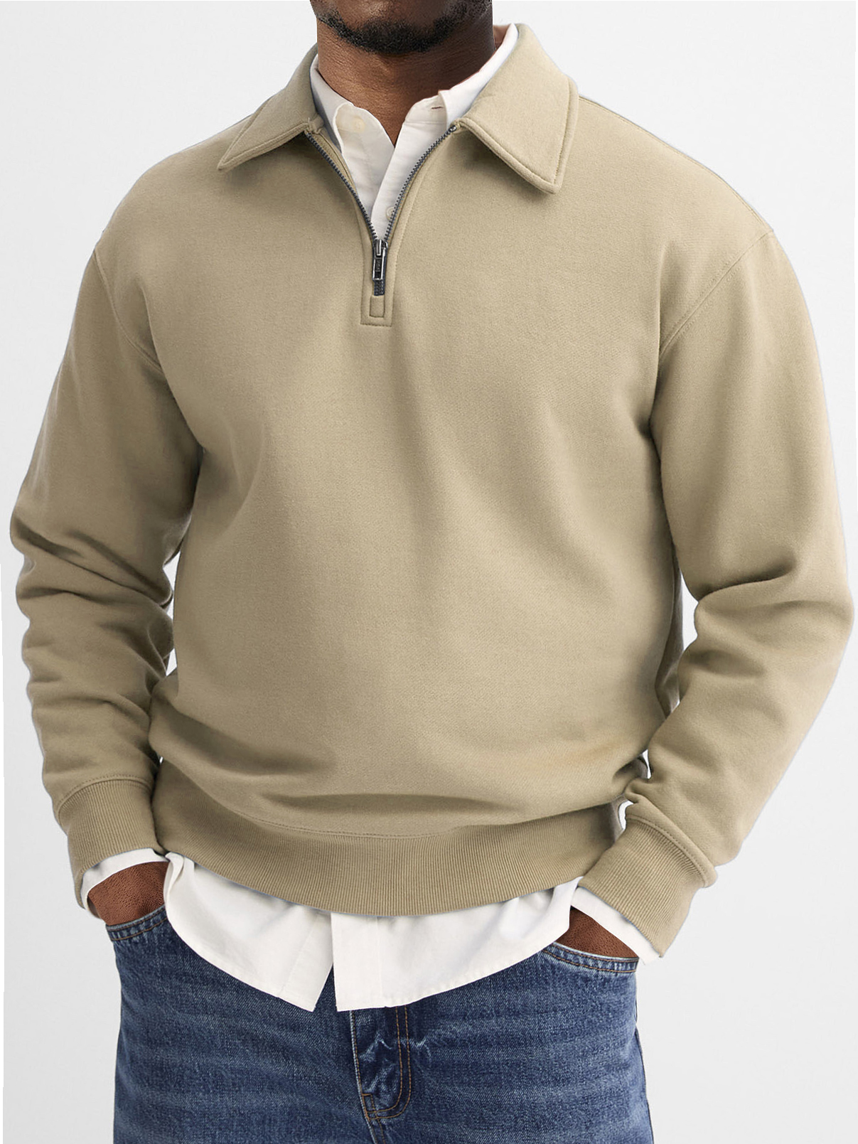 Men's Quarter Zip Lapel Casual And Comfortable Everyday Sweatshirt