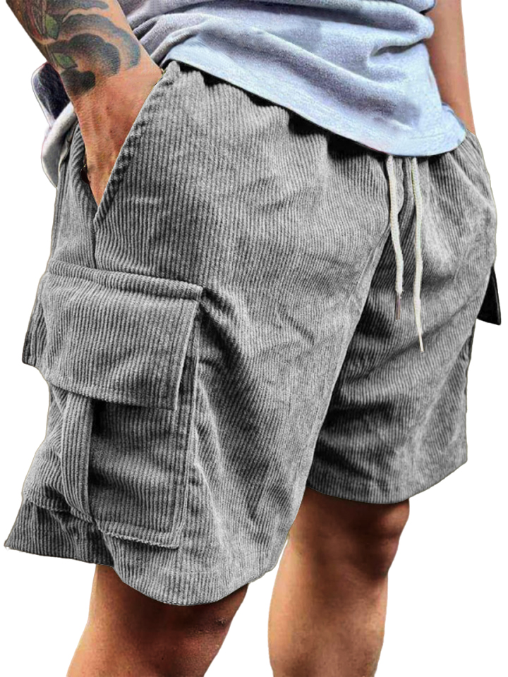 Men's Stylish Multi-pocket Vintage Corduroy Simple Casual Loose Shorts