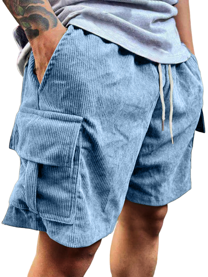 Men's Stylish Multi-pocket Vintage Corduroy Simple Casual Loose Shorts