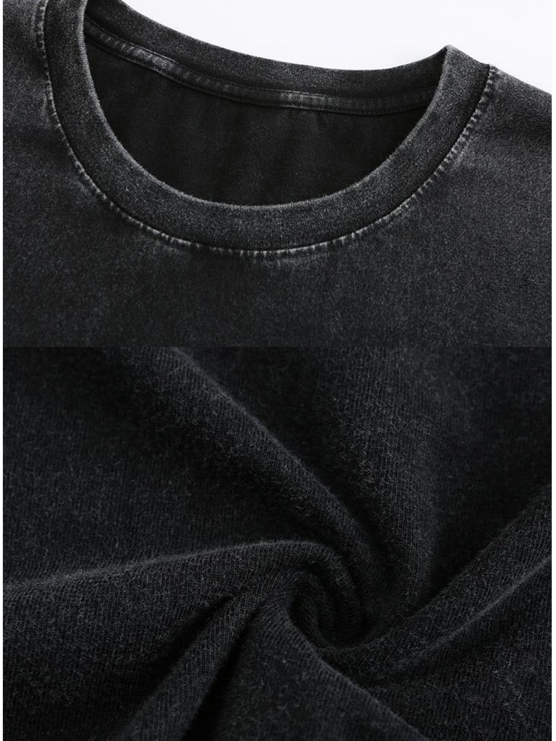 Men's Vintage Washed Palm Tree Print Short Sleeved Round Neck T-shirt