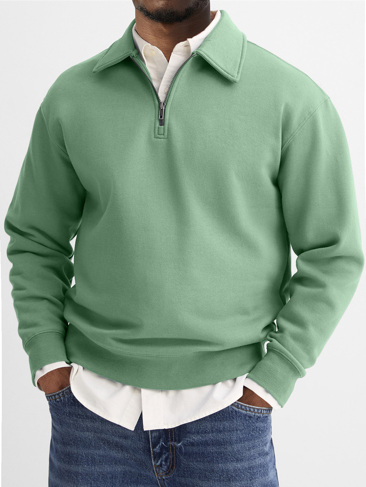 Men's Quarter Zip Lapel Casual And Comfortable Everyday Sweatshirt
