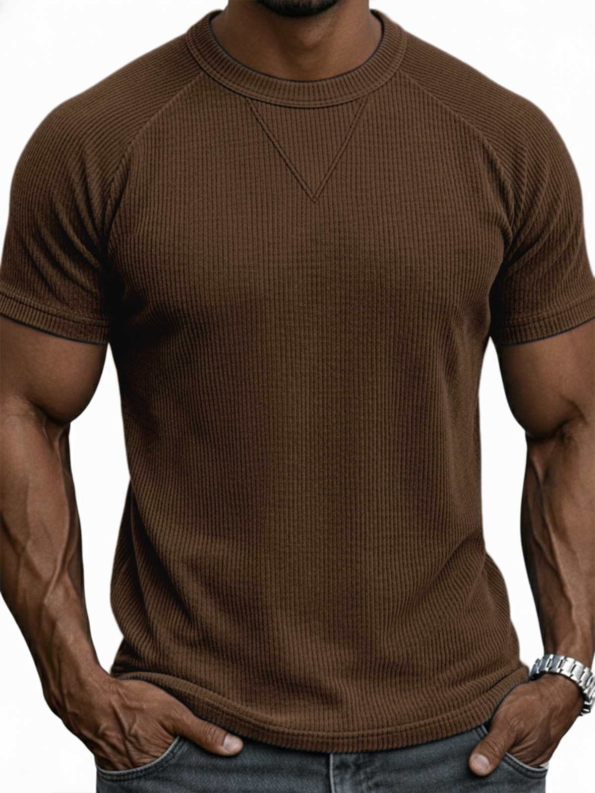 Corduroy Ribbed Patchwork Pullover Top