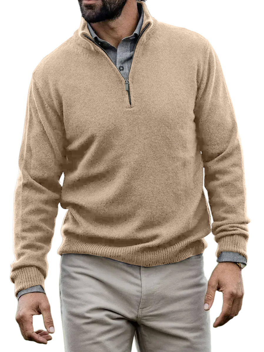 Men's Casual Comfortable Quarter Zip Sweater