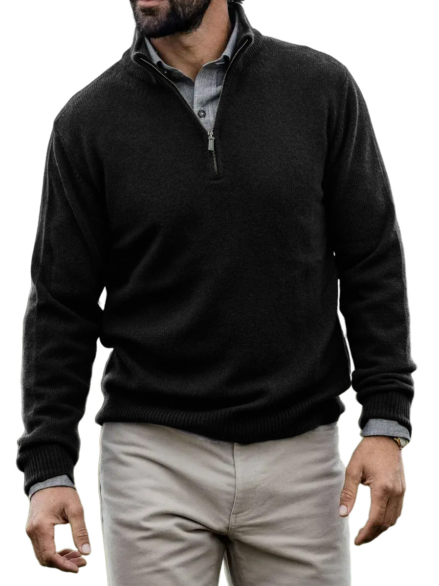 Men's Casual Comfortable Quarter Zip Sweater