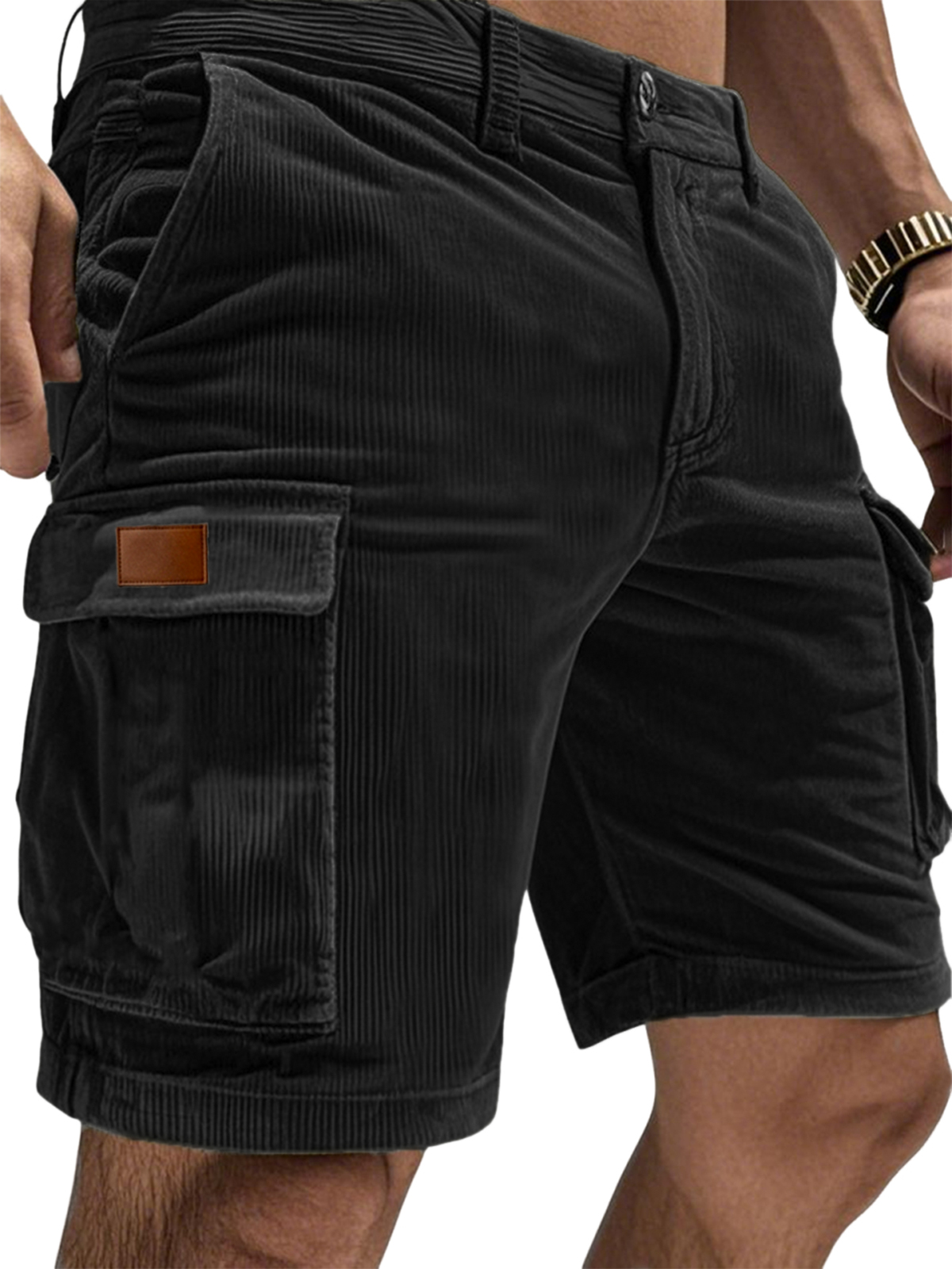 Corduroy Retro Casual Multi-Pocket Shorts