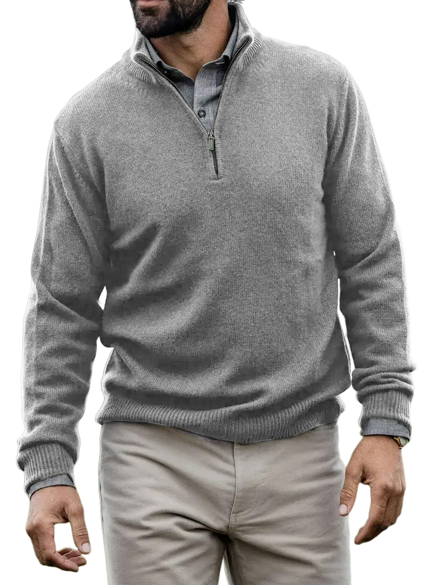 Men's Casual Comfortable Quarter Zip Sweater