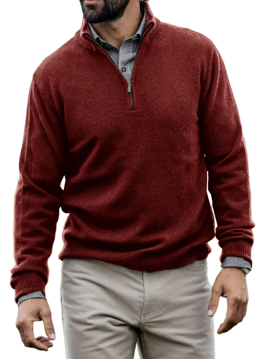 Men's Casual Comfortable Quarter Zip Sweater
