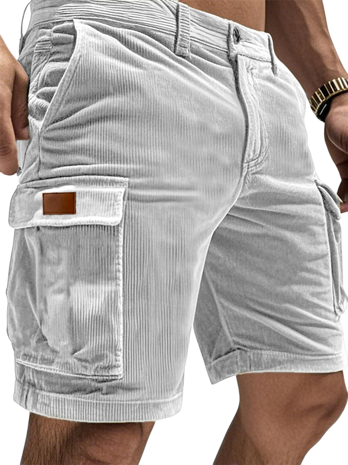 Corduroy Retro Casual Multi-Pocket Shorts