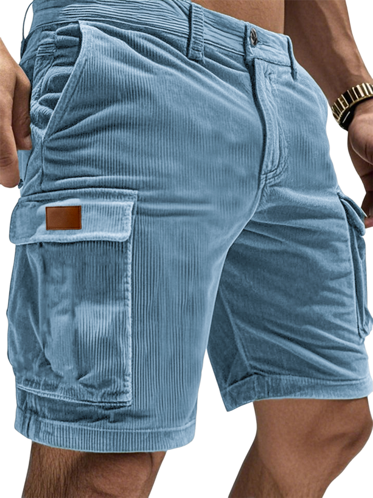 Corduroy Retro Casual Multi-Pocket Shorts