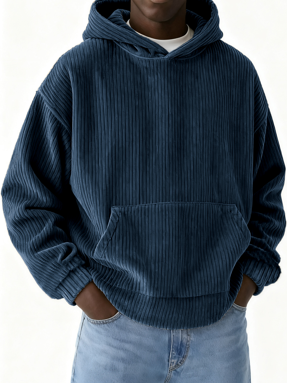 Men's Basic Casual Corduroy Hoodie