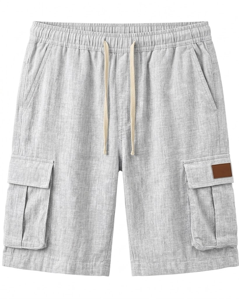 Breathable Cotton and Linen Multi-pocket Shorts