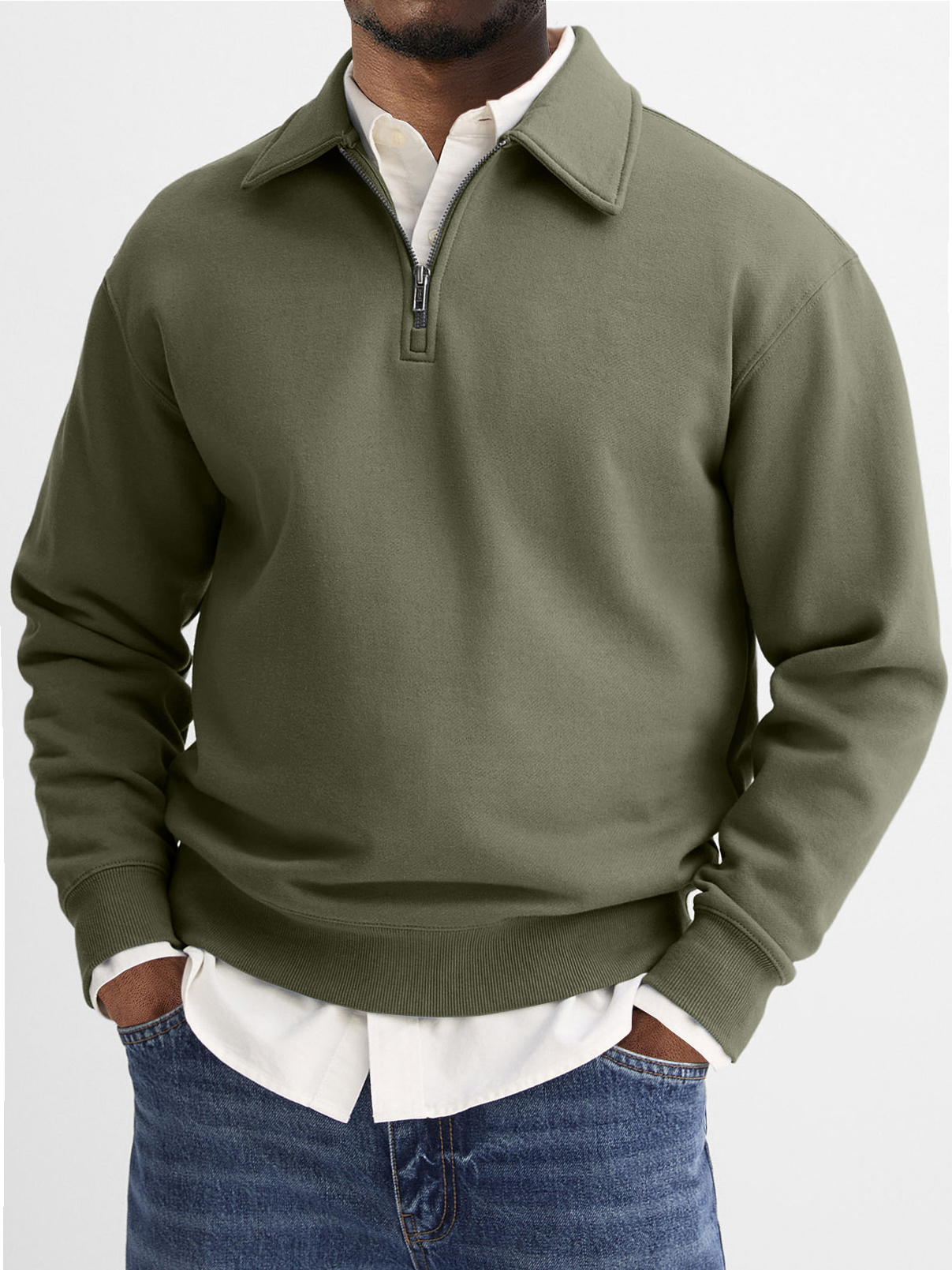 Men's Quarter Zip Lapel Casual And Comfortable Everyday Sweatshirt