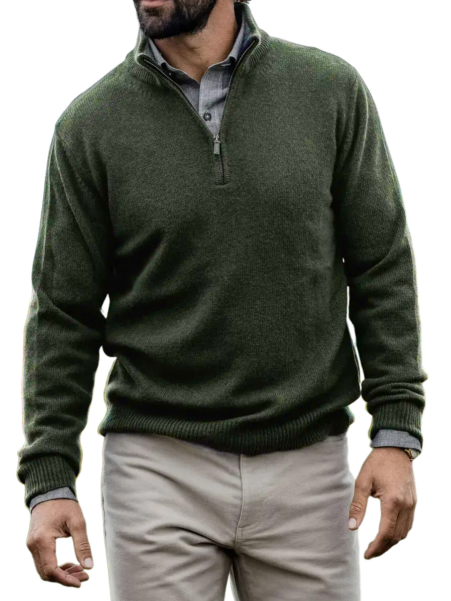 Men's Casual Comfortable Quarter Zip Sweater