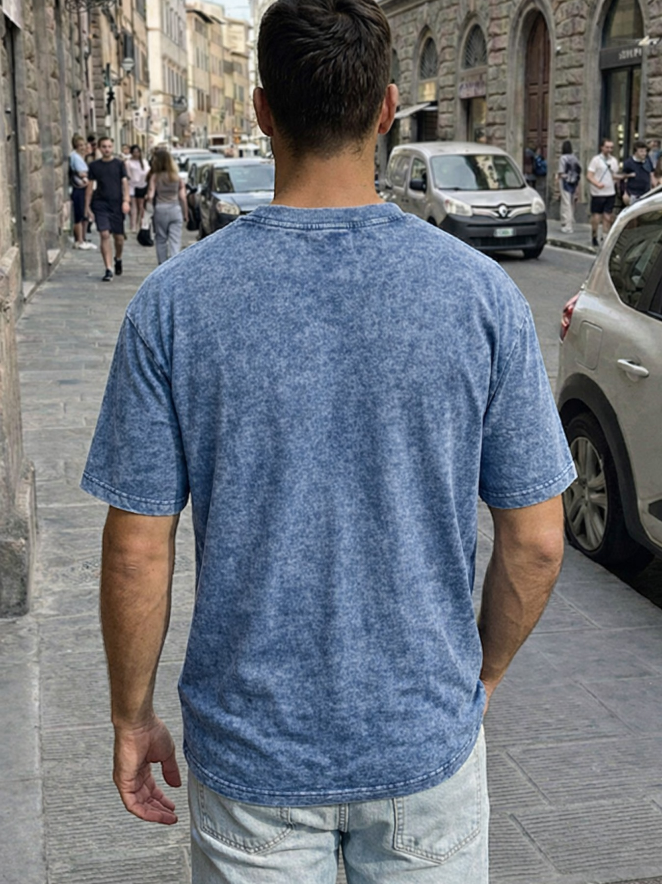 Men's Retro Crew Neck Deconstructed Casual Short-Sleeve T-Shirt