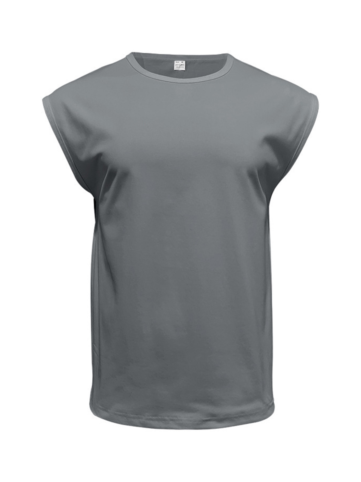 Men's Summer Round Neck Solid Color Sleeveless Tank Top T-Shirt