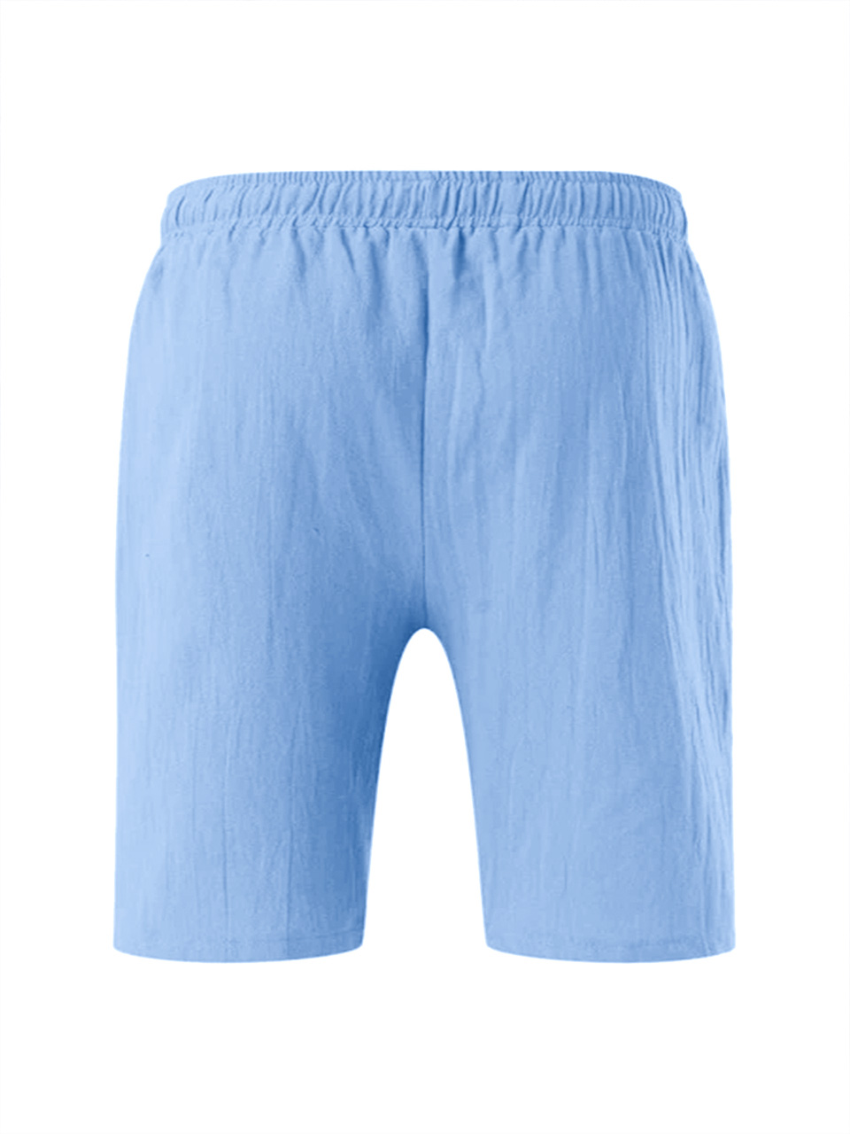 Men's Solid Color Drawstring Breathable Cotton and Linen Beach Shorts