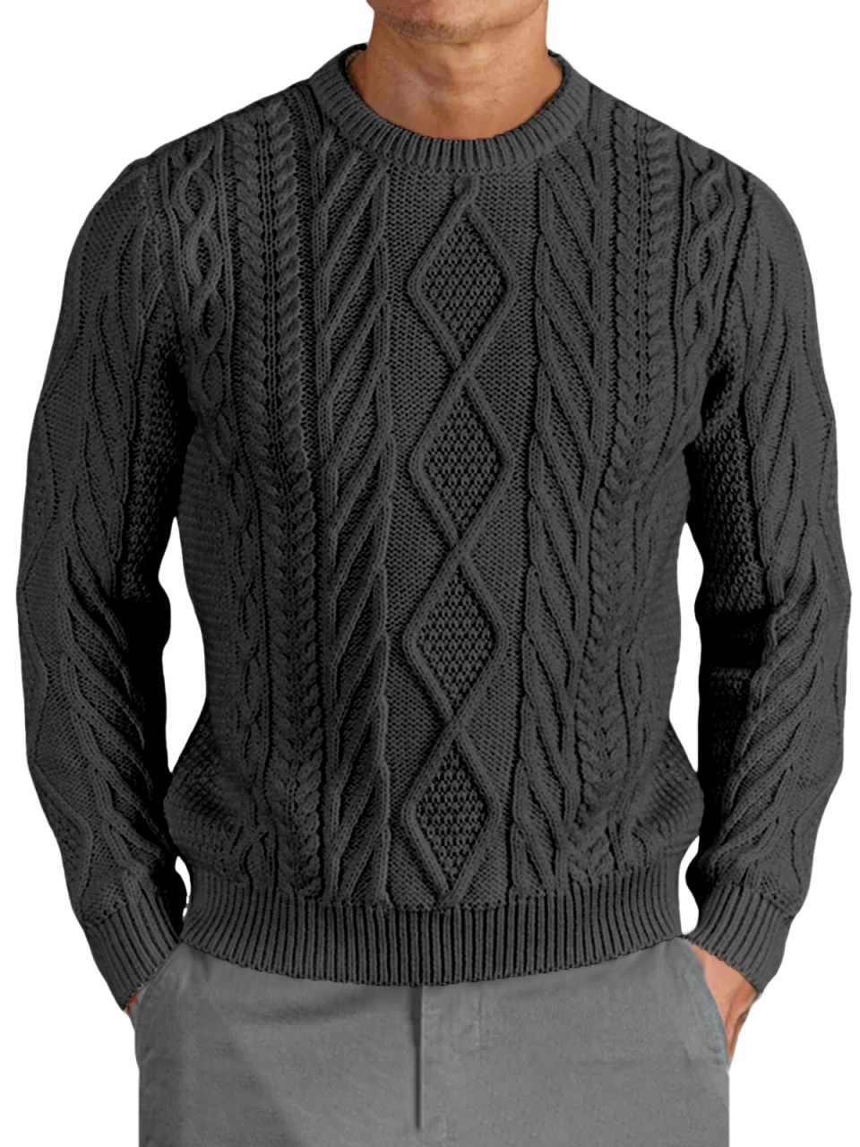 Men's Autumn And Winter Twist Knitted Sweater