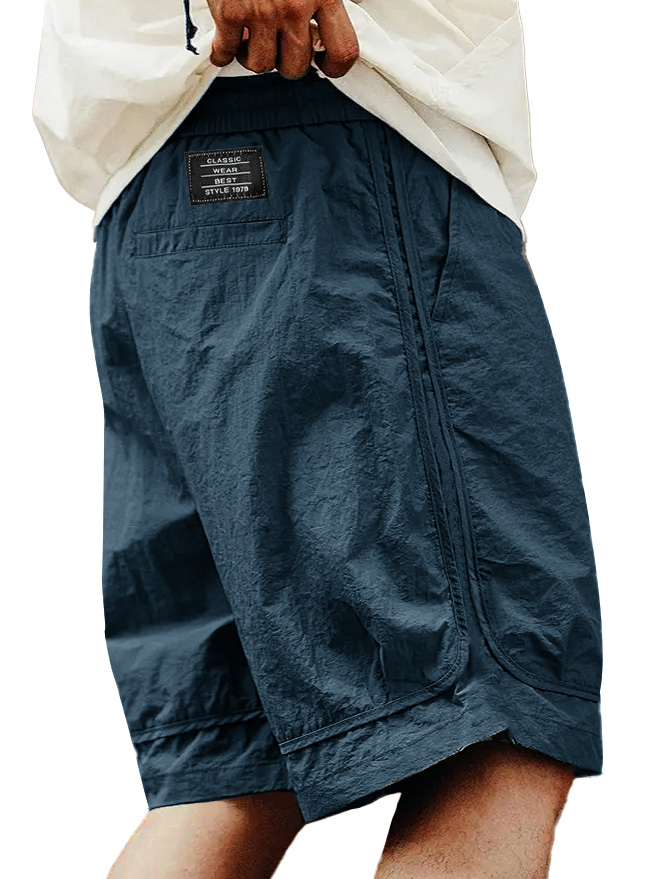  Men's Fashion Retro Outdoor Workwear Sports Embroidered Logo Pocket Shorts