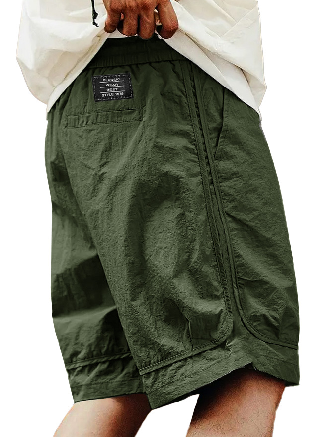  Men's Fashion Retro Outdoor Workwear Sports Embroidered Logo Pocket Shorts
