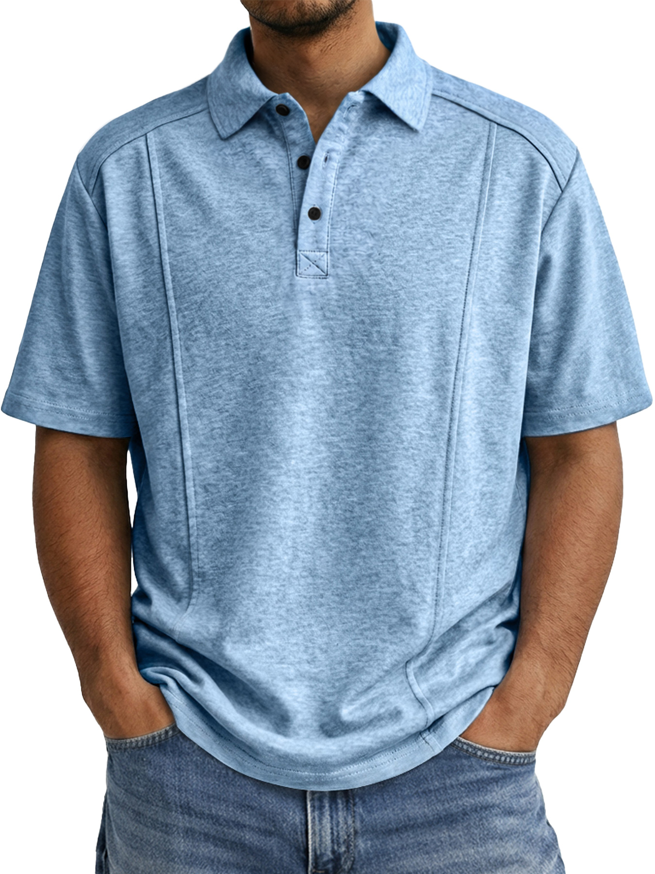 Men's Everyday Minimalist Deconstructed Design Casual Short-sleeved Polo Shirt