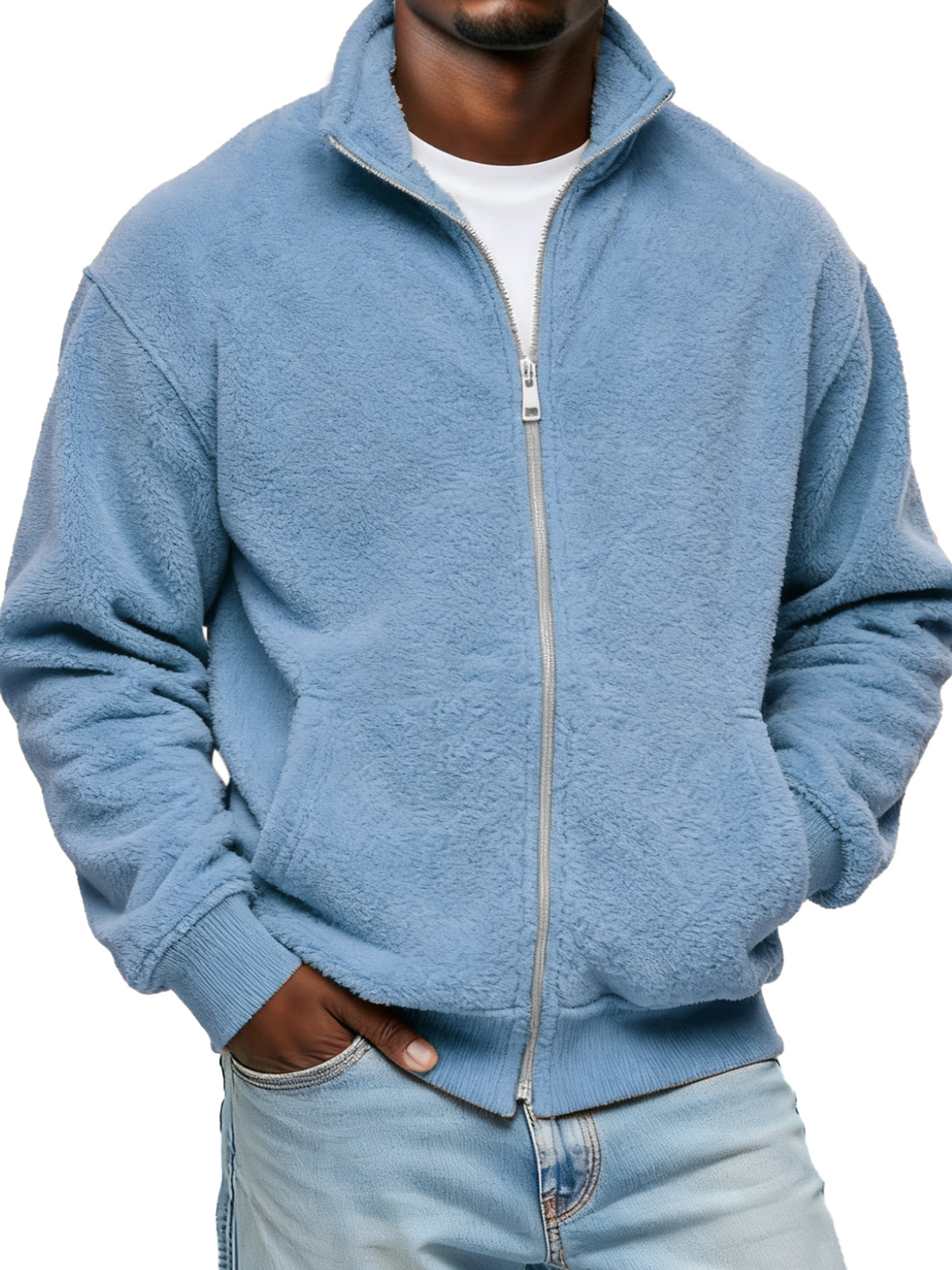 Winter Comfortable And Soft Double-sided Velvet Stand Collar Zipper Jacket