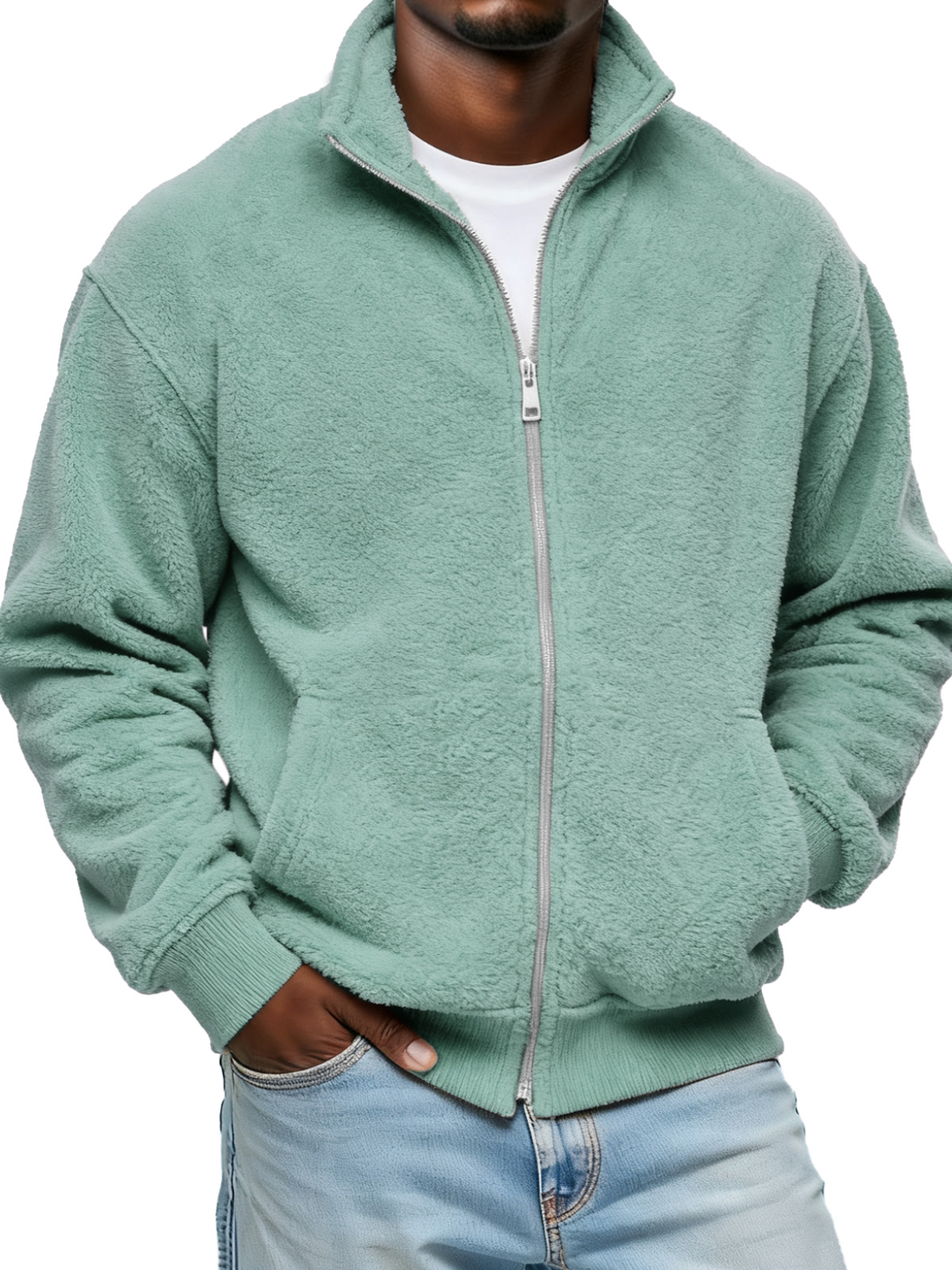 Winter Comfortable And Soft Double-sided Velvet Stand Collar Zipper Jacket