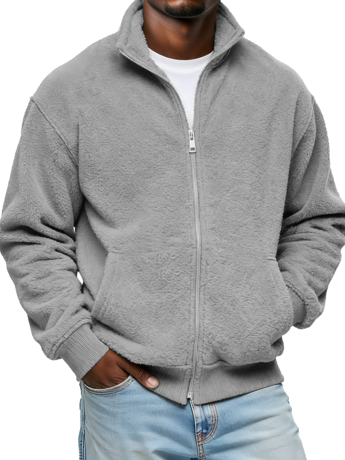 Winter Comfortable And Soft Double-sided Velvet Stand Collar Zipper Jacket