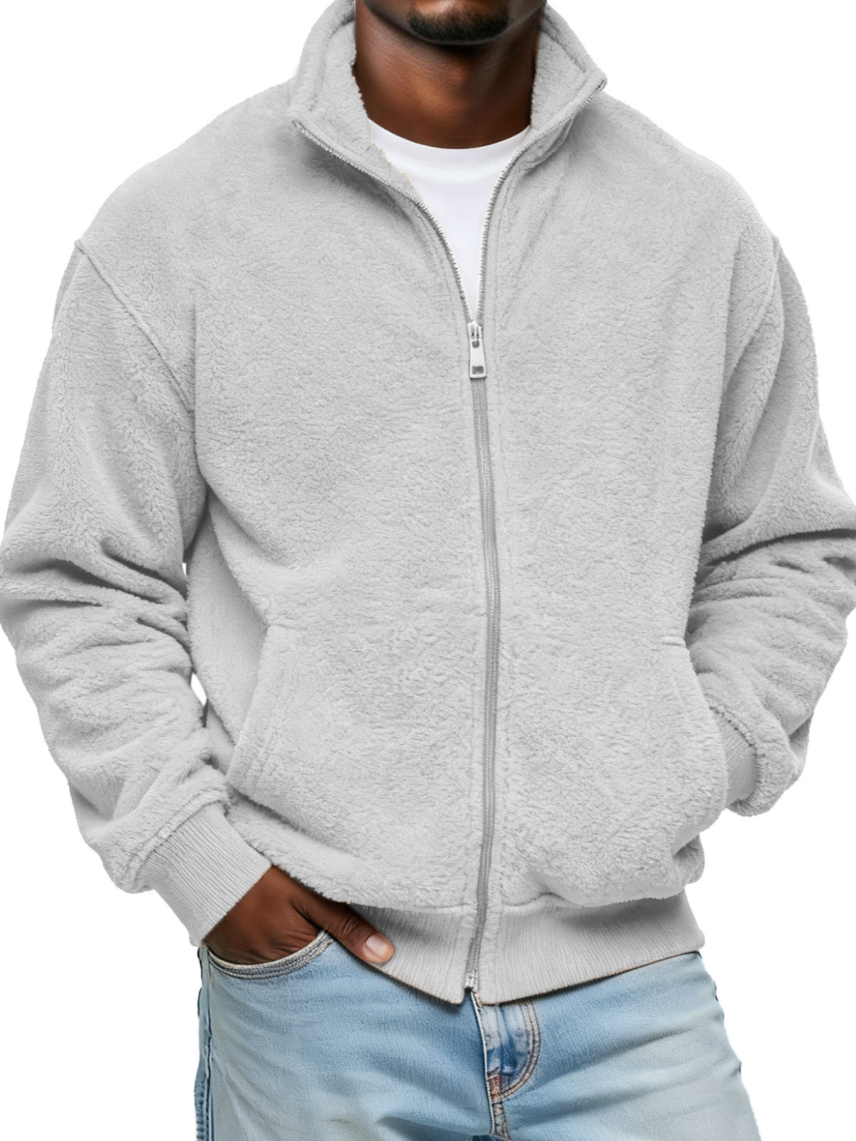 Winter Comfortable And Soft Double-sided Velvet Stand Collar Zipper Jacket