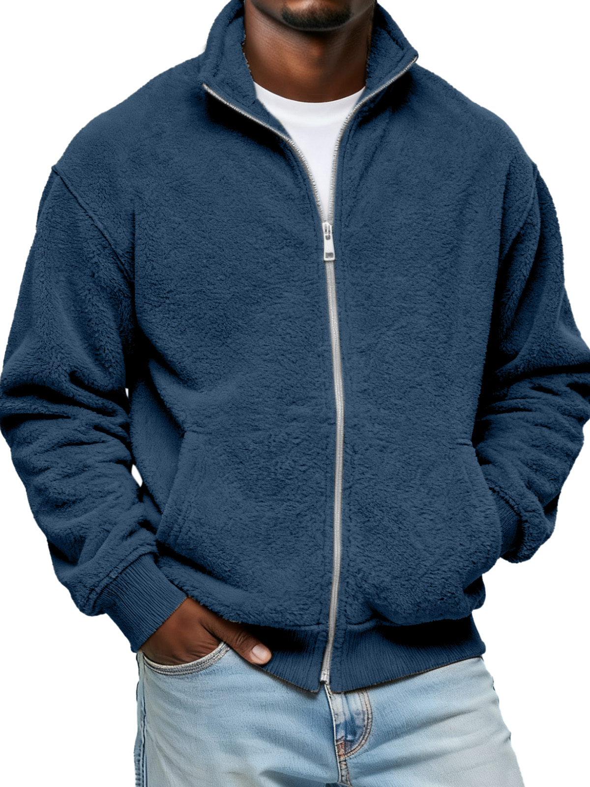 Winter Comfortable And Soft Double-sided Velvet Stand Collar Zipper Jacket