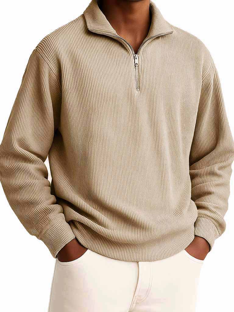 Men's Clothing Fashionable Casual Daily Stand-collar Long-sleeved Zipper Hoodie