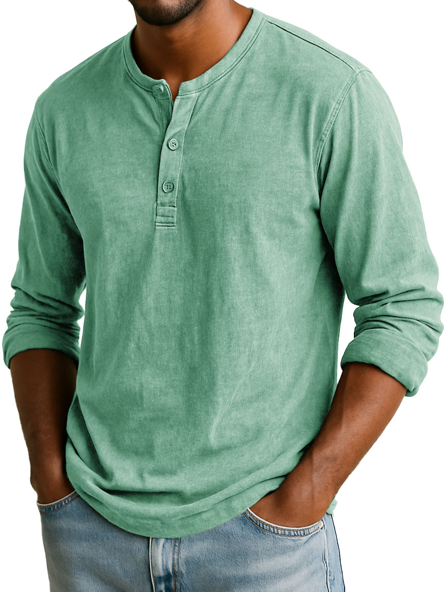 Men's Stylish Casual Long-sleeved Henley Shirt