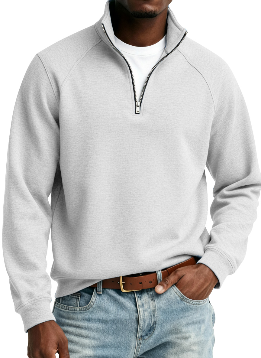 Men's Fashionable Casual Stand Collar Raglan Sleeve Long-Sleeve Sweatshirt