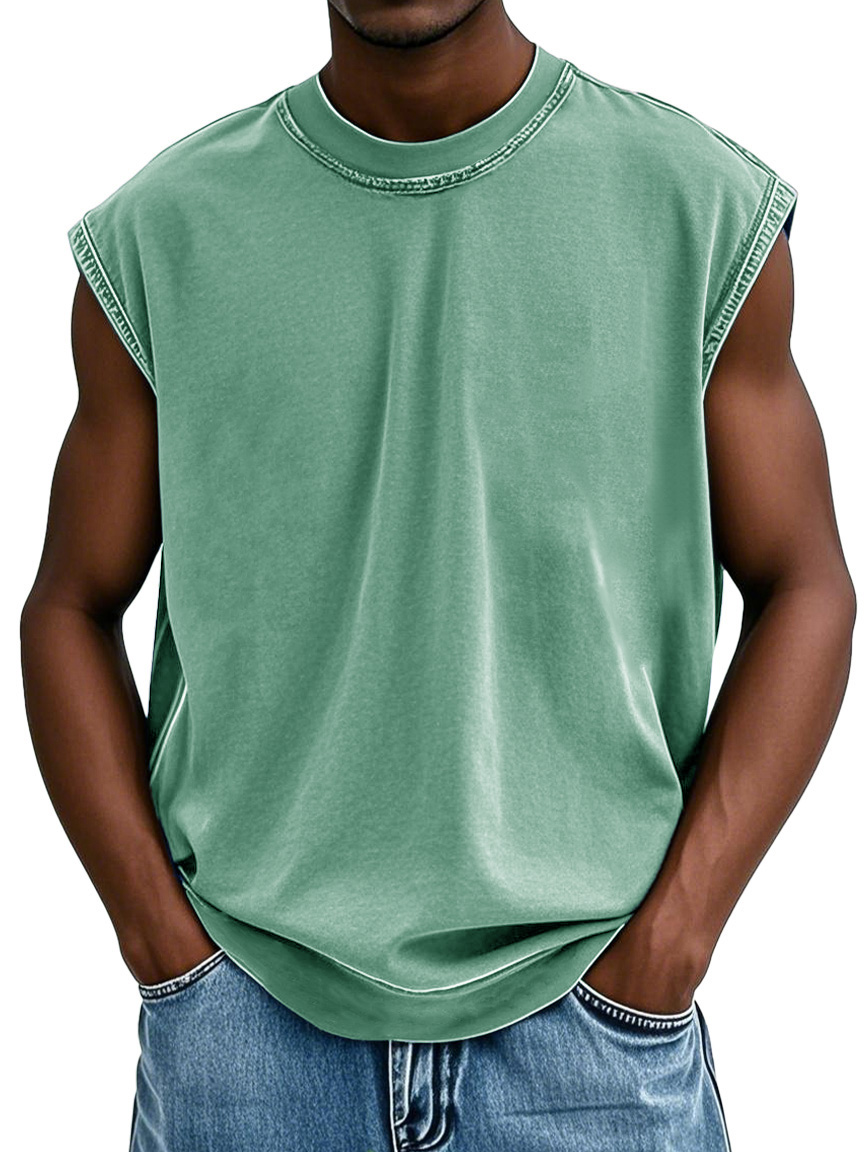 Men's Fashion Retro Washed Sports Sleeveless T-shirt