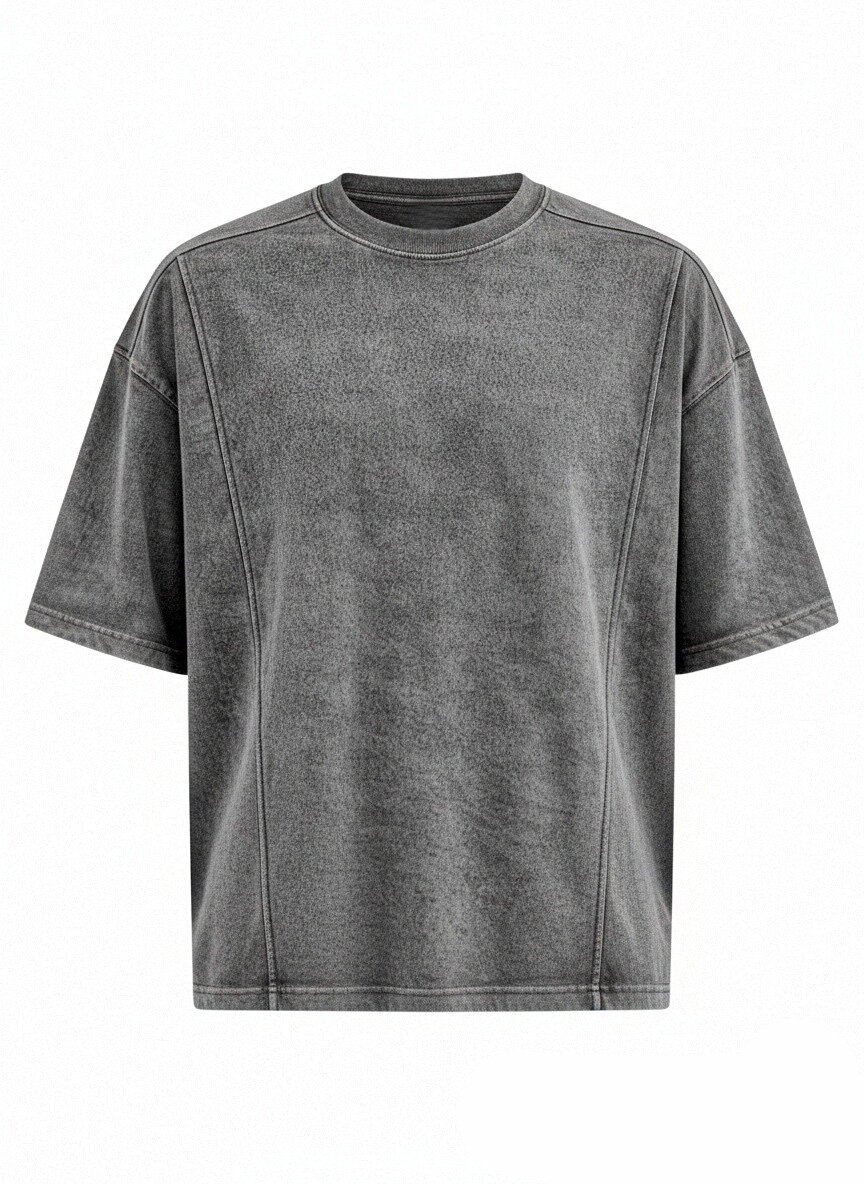 Men's Retro Deconstructed Design Solid Color Round Neck Short Sleeve T-shirt