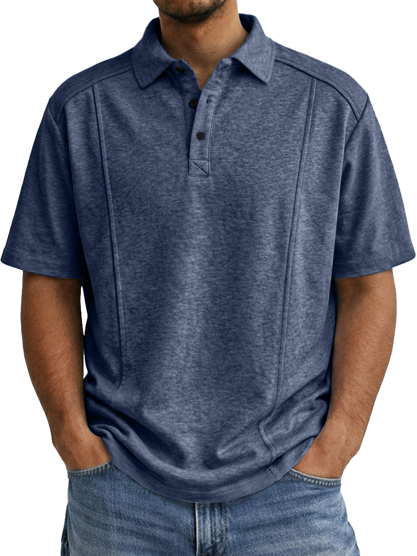 Men's Everyday Minimalist Deconstructed Design Casual Short-sleeved Polo Shirt