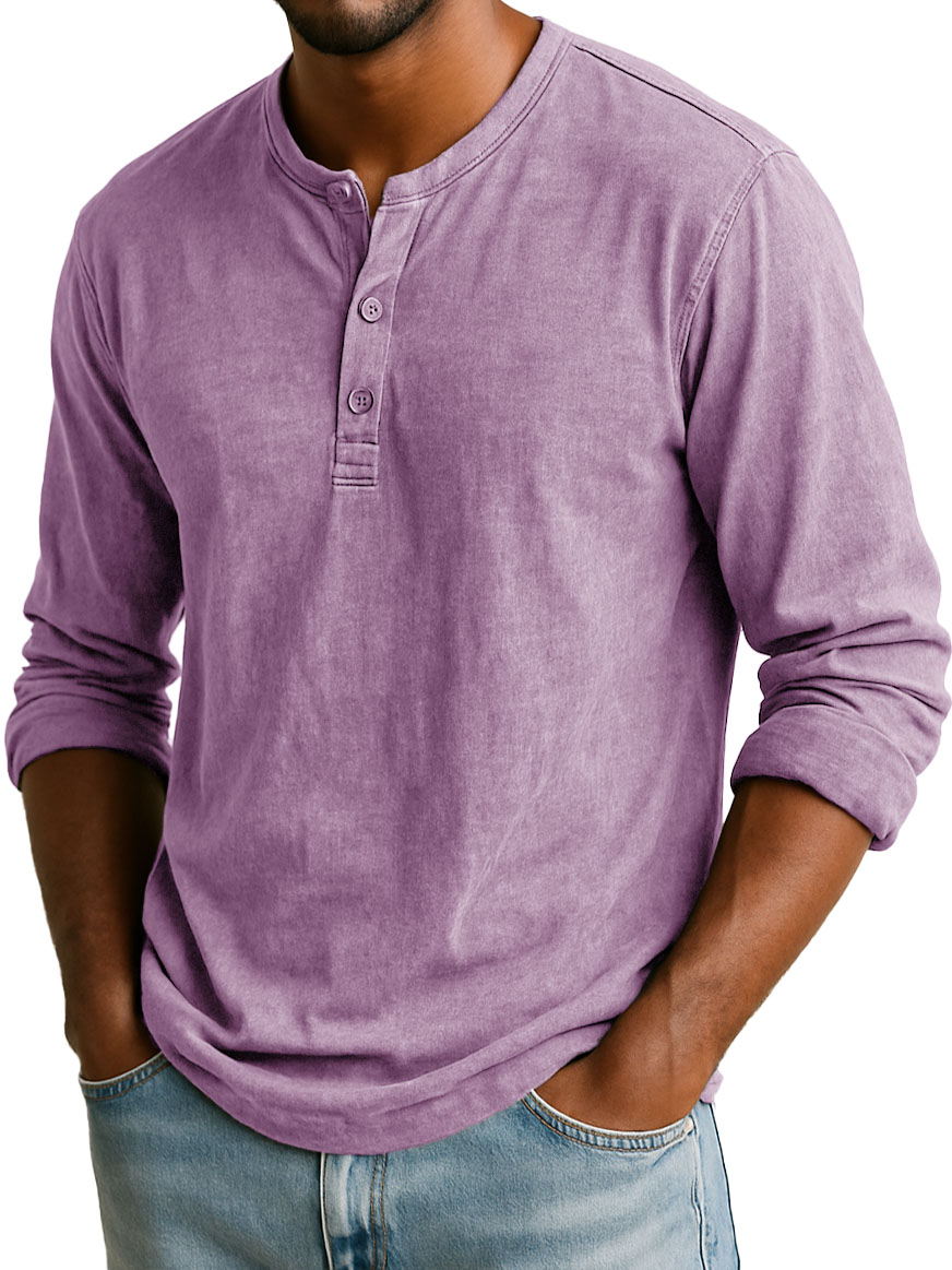 Men's Stylish Casual Long-sleeved Henley Shirt