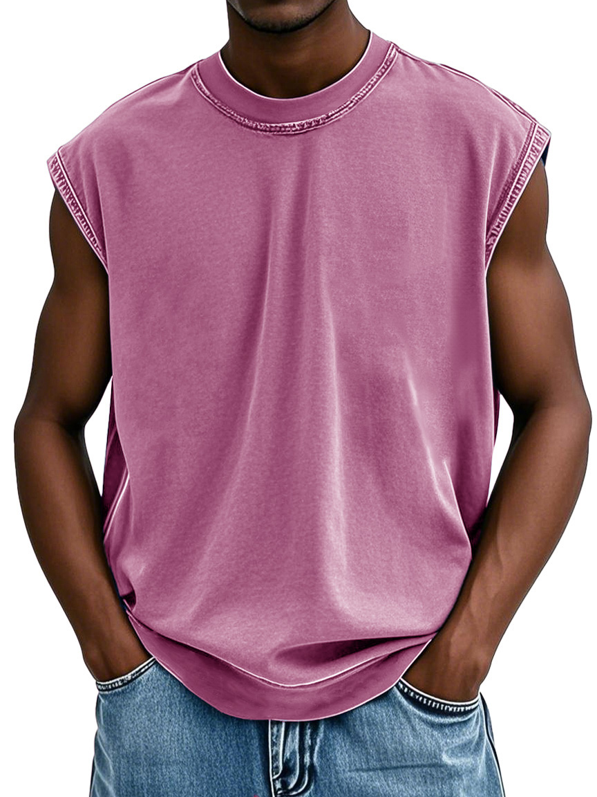 Men's Fashion Retro Washed Sports Sleeveless T-shirt