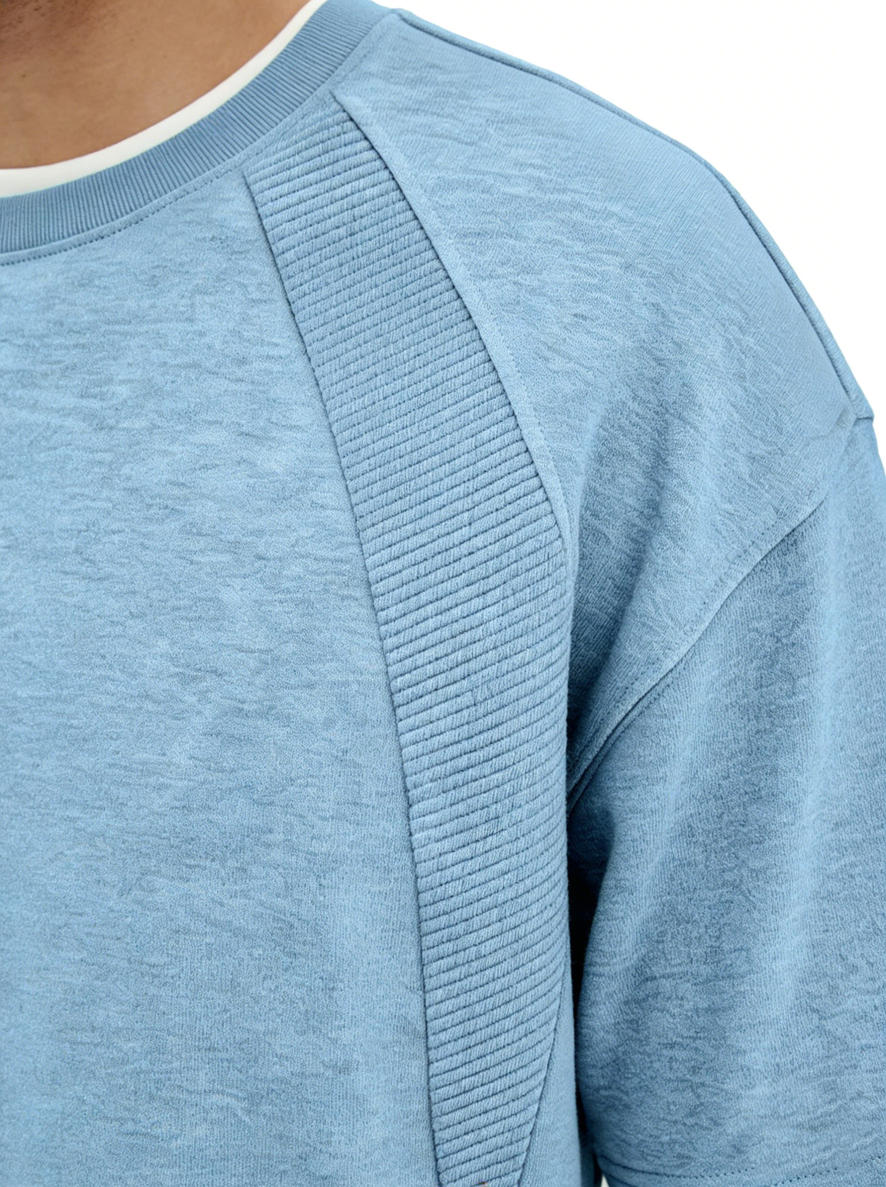 Men's Everyday Deconstructed Design Solid Color Round Neck Short-sleeved T-shirt