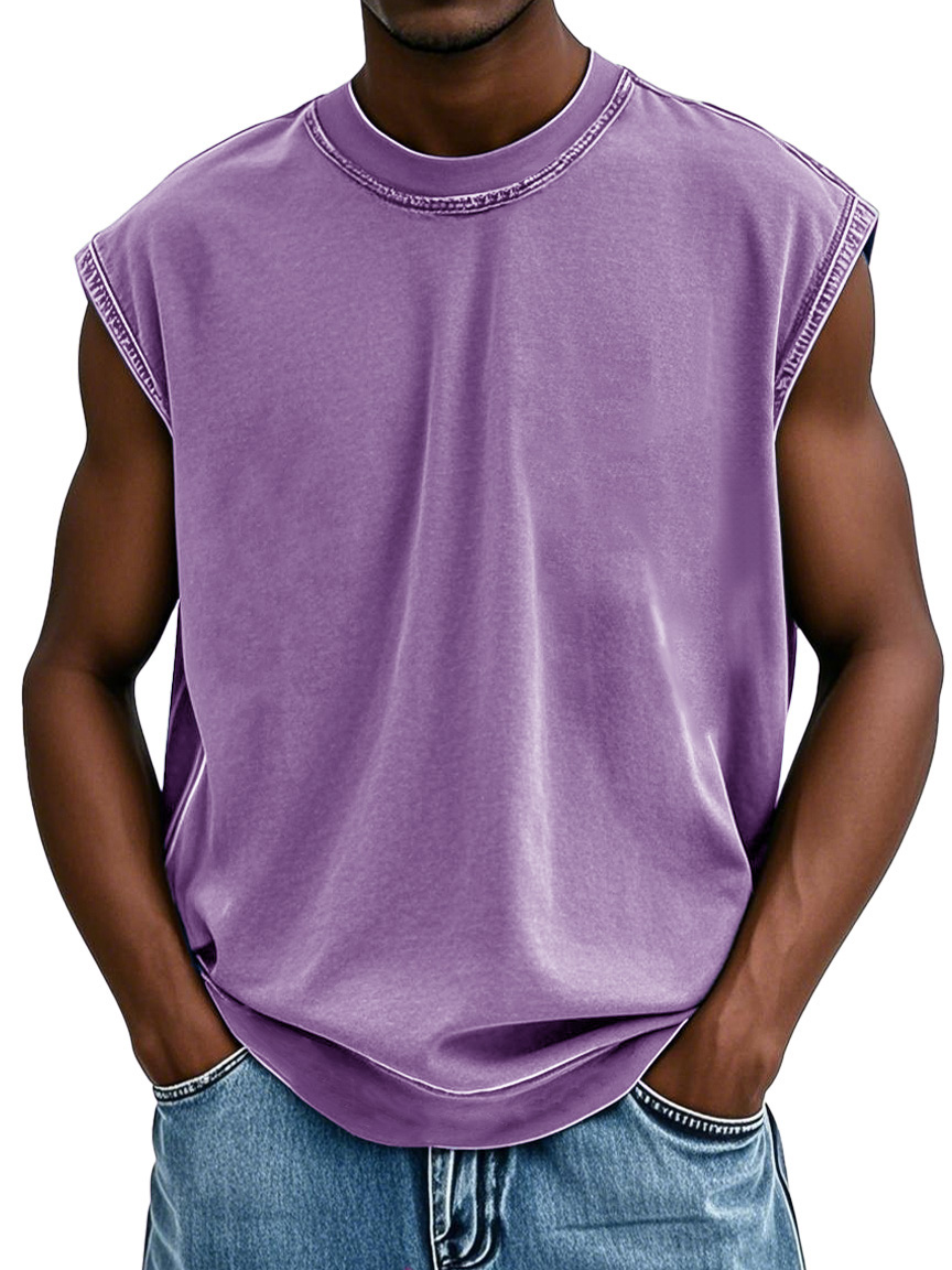 Men's Fashion Retro Washed Sports Sleeveless T-shirt