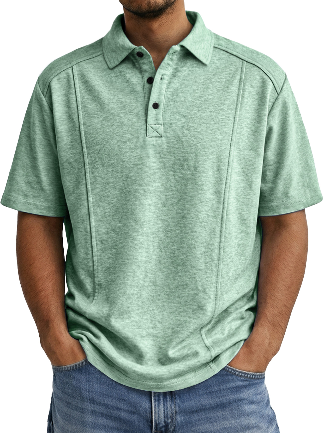 Men's Everyday Minimalist Deconstructed Design Casual Short-sleeved Polo Shirt