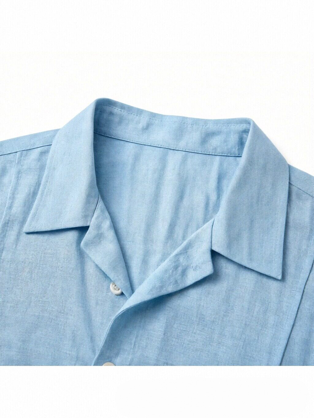 Men's resort casual cotton and linen deconstructed design Cuban collar short-sleeved shirt