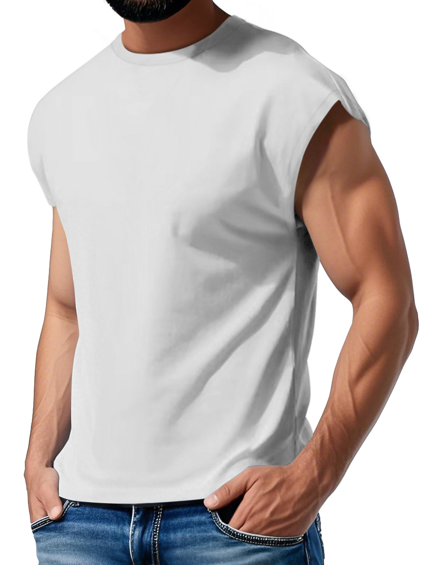 Men's Daily Casual Round Neck Waistcoat Comfortable Solid Color Sleeveless Vest